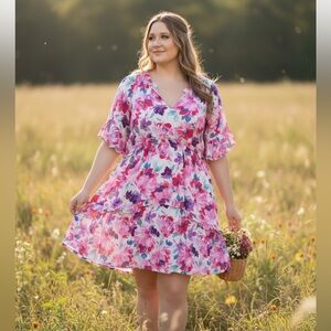 First Love Floral V-Neck Dress